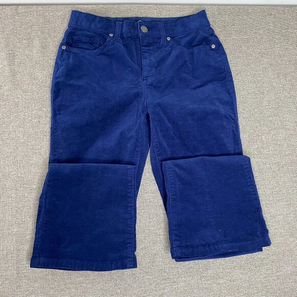 St. John's Bay Corduroy Flare Jeans Women's 4 Mid Rise Blue Casual Pants - Picture 3 of 12